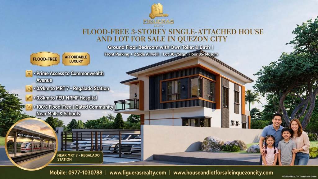 House and Lot For Sale in North Fairview, Quezon City near FEU-NRMF Hospital & MRT 7 Regalado Station | Figueras Realty | Contact No: 0977-1030788 | Website: www.figuerasrealty.com | Website: www.houseandlotforsaleinquezoncity.com